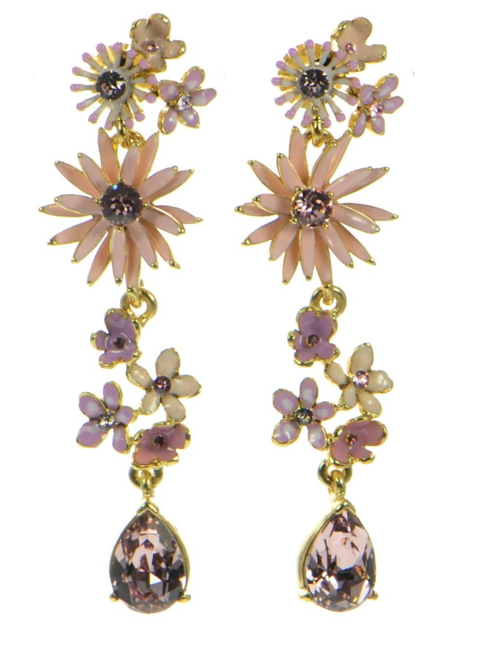 Oscar de la Renta Floral Bloom Enamel Earrings